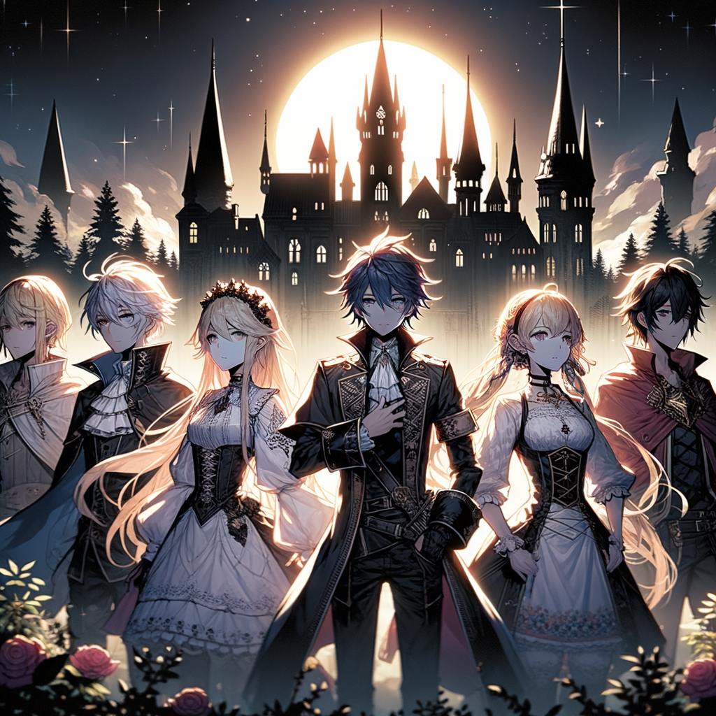 朝陽初升黑森堡，五人並肩望遠方。亞爾特利斯與眾友，新秩序黎明曙光。